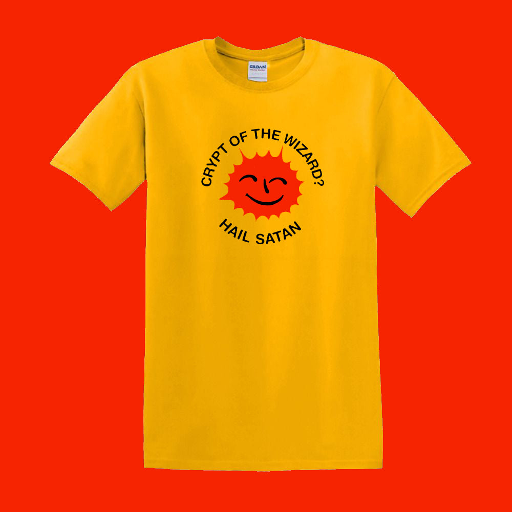 Crypt of the Wizard? Hail Satan - Yellow shirt