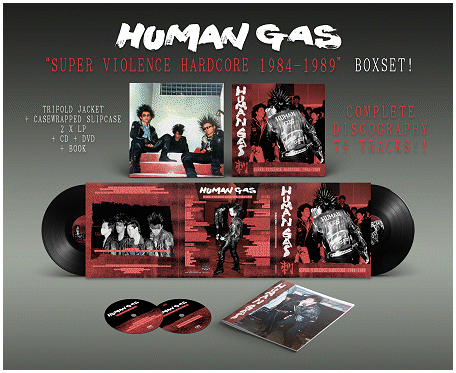 HUMAN GAS "Super Violence Hardcore '84-89" Boxset 2xLP+CD+DVD+book (black)
