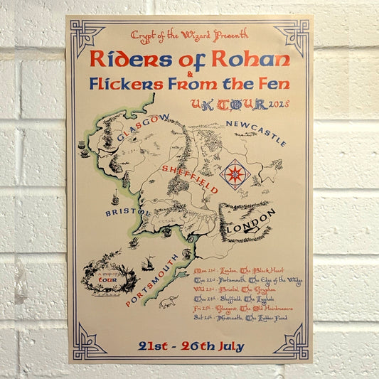 Riders of Rohan + Flickers From The Fen 2025 tour poster (PLEASE READ DESCRIPTION)