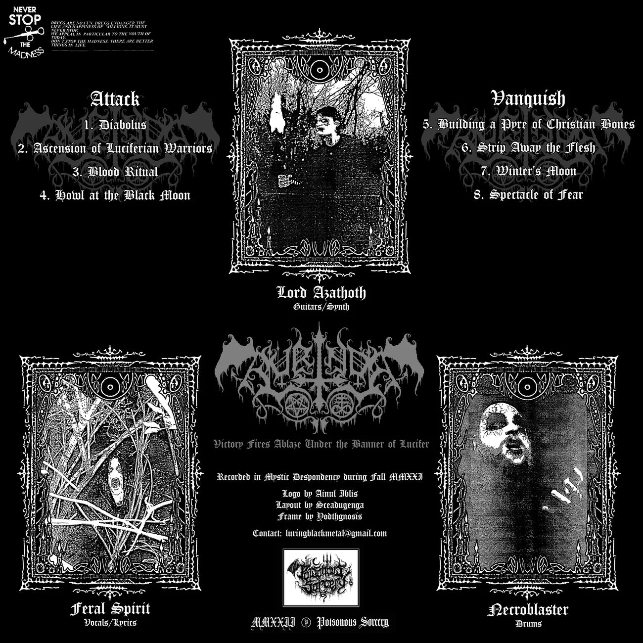 LURING "Victory Fires Ablaze Under the Banner of Lucifer" LP [SORCERY-044]