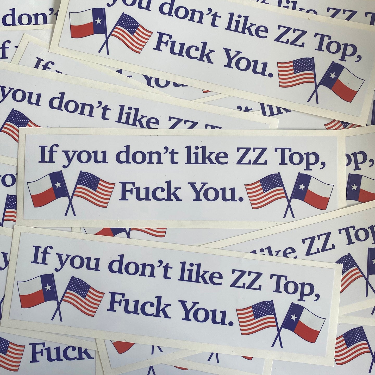 ‘If You Don't Like ZZ Top Fuck You' Bumper Sticker
